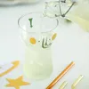 Wine Glasses 350ml Cartoon Cute Glass Cup Transparent Coffee Milk Water Cups Student Heat Resistant Cold Drinks Drinkware
