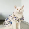 Vêtements de chien élégant tenue élégante jupe princesse florale vêtements de chat pull en robe d'été motif de fleurs pour chiens femelles