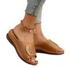 Dress Shoes 2024 Grote helling Heel Sandalen Dames Wijd gestreepte ademende informele informele vaste kleur