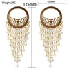 Dangle Earrings Luxury Big Pearls Beads Statement for Women Bridal Vintage Lotus Drop Adaggaggerated Party Jewelry Gift