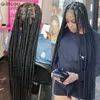 Camilas de caja sin nudos jumbo para mujeres negras Cuelas sintéticas Peluca Faux locs rastas de encaje de encaje