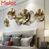 Dekorative Figuren chinesische Wandhänge hängendes luxuriöses goldene Dekoration kreative Blume postmoderne Schlafzimmer Wohnzimmer Anhänger