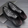 Chaussures décontractées en cuir pour hommes de luxe Crocodile Menti