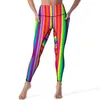 Leggings voor dames witte en rode strepen sexy Amerikaanse vlag push up yogabroek esthetische stretch leggins dames print hardloop sport panty's