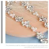 벨트 진주와 모조 다이아몬드 허리 체인 웨딩 장식 라인트 톤 장식 블링 여성 공식적인 드레스