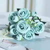 装飾的な花美しい人工花のバラ絹偽造花瓶のためのフェイクホームリビングルームテーブル装飾ブーケの花輪