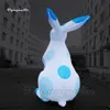 Partihandel söt stor vit uppblåsbar kaninballong djurmodell luftblåst påskharen för parkdekoration