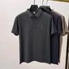 Herren Polos hochgradig Eisseide Polo-Hemd 2024 Summer Traaceless Short Sleeve Sticked T-Shirt Korean Business Casual Wear