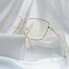 Fashion Square Frame Vintage Eyeglass Men Office Metal Lunes Femme Femmes Clean Lens Gold Optical Spectacle 240425