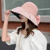 Beretten opvouwbare emmer hoed vrouwen brede rand anti-uv zonneschool draagbare ademende zonnedop