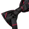 Bow Binds Hi-Tie Striped Black Red Mens Biege Binde Binde Binde Cufflink vorgebundener Seiden Schmetterling Knoten Bowtie für männliche Business Party Großhandel