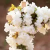 Kwiaty dekoracyjne 2,3 m sztuczny kwiat wiśni długi winorośl wiszące bluszczowe sznur garland na ścianę rattan ślub domowy domek fałszywe rośliny