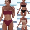 Mujer de baño para mujeres Bandeau vendage bikini set empuje de ropa de playa brasileño