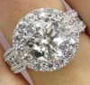 Boyut 610 bütün profesyonel mücevher 925 STERLING Gümüş Dolgu Büyük Yuvarlak Shaoe Beyaz Topaz CZ Diamond Kadın Aly Band Ring F4863593