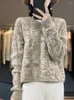 Women's Sweaters Round Neck Sweater Casual Cardigan Merino Wool Twist Flower Knitwear Tops High Quality Multicolor Autumn Wi