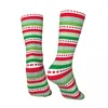 Dames sokken gestreepte polka dot rood groen kerstmoderne kousen mannen ademende buiten lente aangepaste non -slip