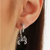 Nouveau dans la mode vintage hip hop punk argent couleur scorpion oreille étalon boucles d'oreilles pour femmes accessoires de bijoux masculins AB138