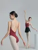 Sahne Aşınma Askısı Büyük Sırtsız Bale Dans Giyim Sanat Sınavı Uygulama Yetişkin Kadın Jimnastik Tulum Yüksek Profil Vücut
