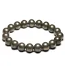 Pyrite natural 6 8 cadenas de 10 mm Beads redondear la línea elástica brazalete de calma