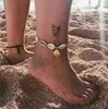 Chevilles Bohemian Beach Natural Shell Corde Chain pour femmes Bracelet de bijoux d'été aux pieds nus sur le bras de jambe Trikish.