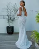 Aso EBI 2024 Wihte Mermaid Prom Abito da ballo a spalla One spalla perle Formale Formale Secondo ricevimento Cuccioli di fidanzamento del 50 ° compleanno Abiti abiti Robe de Soiree ZJ332 ES