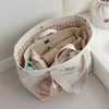 Windelbeutel koreanischer Stil für Baby Mama Tasche süße Leinwand Handtaschen Gegenstände Organizer Windel Caddy Mutterschaft Mutter Kinder D240430