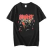 T-shirt 100% coton plus taille heavy metal en lettres hip hop streetwear courte à manches courtes minces finis 240420