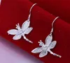 women039s sterling silver plated Stone Dragonfly Charm earrings GSSE009 fashion 925 silver plate earring jewelry gift7778708