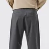 Frühlings Sommer Freizeitmänner Weiche Baumwolle Stoff Cargo Hosen Marke Kleidung Korea Mode männliche lose geradlinige schwarze graue Hosen 240429