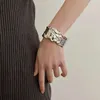 Bracelet moderne bijoux hiphop cool conception de texture de bosse irrégulière version large bracelets ouverts pour femmes accessoires drop cadeaux