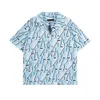 Fashion Hawaii Floral Letter Print Пляжные рубашки мужская дизайнерская шелковая рубашка для рубашки для боулинг