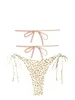 Domowa odzież kąpielowa Zaful żebrowana krawat bandeau bikini zwierzęce kropka plamiona zebra bez ramiące dwuczęściowy strój kąpielowy
