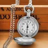 懐中時計のかわいいPnada Quartz Watch Women Men Silver Necklaceユニークなペンダントラウンドダイヤルクロックキッズギフトアクセサリー