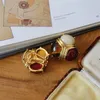 Boucles d'oreilles en peluche vintage Jade Agate Elliptical Incrutic Eart Clip pour la fille des femmes sans trou de bijoux accessoires