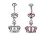 2 couleurs Crown Style Belly Piercing Corps Bijoux bouton BONNE NELLAL RING BELLY BAR3297037