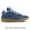 Modedesigner casual skor herrar kvinnor läder trottoarkant sneakers denim blå rosa vit elfenben präglade mor barn lyx kalvskinn leopard plattform paris tränare