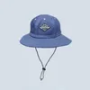 Berets Blue Cowboy Wandereimer Hut mit String Männern Denim Beach Sonne für Frauen Outdoor -Paar Bob Panama Summer Fisherman