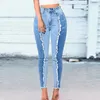 Women's Jeans Stretchy Skinny Tassel Women Pencil Pants Capri Ladies Denim Trousers Push Up Jeggins 4XL Xxxxl 3xl Patchwork