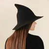 Berretti di colore solido cappello di lana puro femminile inverno autunno inverno caloroso cappello da maglia streghe