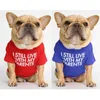 Lettera di camicia per cani estiva stampa cucciolo t abiti primaverili per piccoli cani mediuminali abbigliamento inglese bulldog 240425