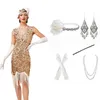 Lässige Kleider Wepbel 1920er Jahre Vintage Paillettenquasten Kleiderinnen ärmellose Party Tanz jährlich sexy formelle Paillette Gatsby Bodycon