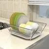 Rack de vaisselle de rangement de cuisine avec drainage en acier en acier armoire pour comptoir l'organisateur de l'étagère amovible séchage
