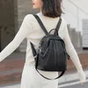 Schultaschen 2024 Casual Backpack Classic Design Ladies Modetrend PU Leder junge Mädchen süße Packbag Schwarze Frauenschule Schoolbag