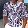 Fashion Mens Polo Shirt 3D Stripe Tshirt Tops Sommer Kurzarm Buntes Muster T -Shirts Casual Clothing 240416