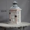 Kandelaars Glass European Retro Holder Designer Wooden Lantern Taper Wedding Noordse Halloween Centro de Mesa Home Accessories