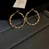 Gestüt Metallic Spiral Geometrische Damen Ohrringe Persönlichkeitstemperament Reifen Ohrringe Modependler All-Match Ohrringe für Frauen