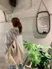 Torby na ramię duża torba na kupujących z sznurkiem dla kobiet 2024 Cotton Cloth Fashion Canvas Tote Shopping Woman torebki Podróżuj