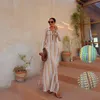 Elegant Mulitcolor Deep V-Neck Femmes Maxi Dress Beach Pareo Cover Up Up 2024 Summer Polyester