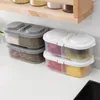 Bouteilles de rangement Boîtier de conteneurs à double compartiments multifonctionnels avec couvercle Refrigérateur Boîte en plastique alimentaire Fruit Scellant Jar Kitchen Tool