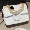 Designer Purse Handtas Pearl Handheld Vettige damestas Schouder Crossbody Chain Cover Channelies Boy Handle Woc Trendy